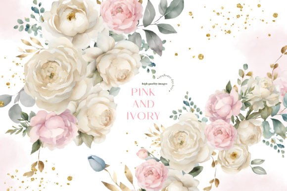 Download Pink Ivory Flowers Bouquets Clipart - Clipart Collection