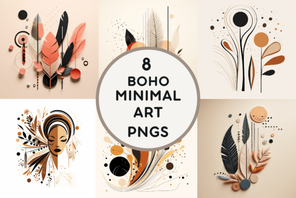Download 8 Boho Minimal Art PNGS - Art Collection