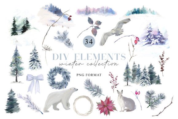 Download Winter Floral DIY Elements - Floral Collection