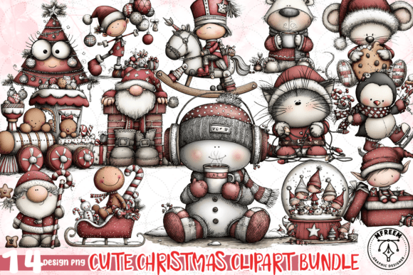 Download Cute Christmas Clipart Bundle PNG - Clipart Collection