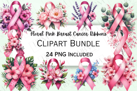 Download Floral Pink Breast Cancer Ribbon Clipart - Clipart Collection
