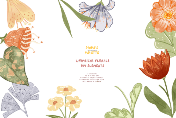 Download Whimsical Florals DIY Elements - Floral Collection