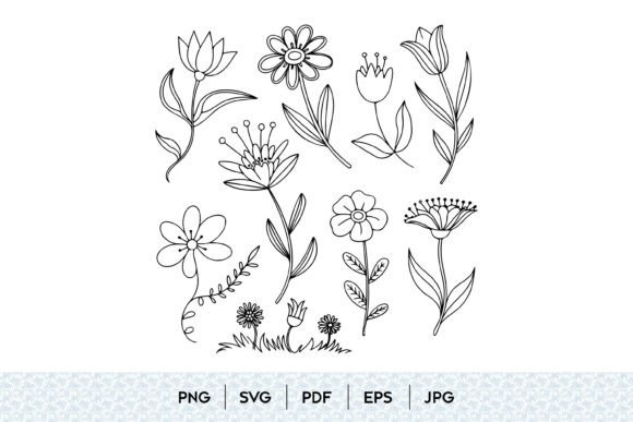 Download Hand Drawn Floral SVG Bundle - Floral Collection