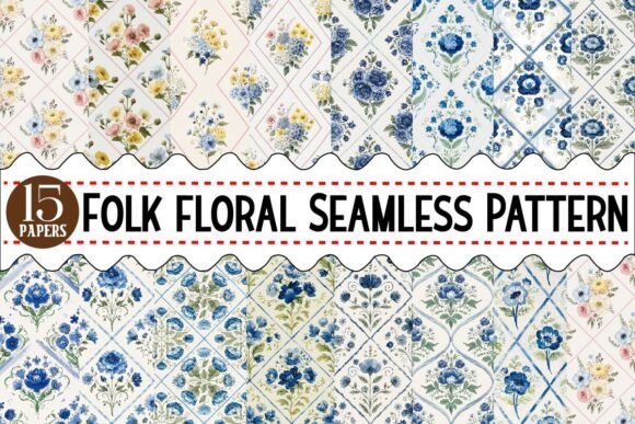 Download Folk Floral Seamless Pattern Bundle - Floral Collection