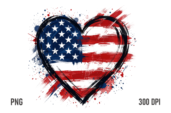 Download Patriotic USA Heart Brush Stroke PNG - Art Collection