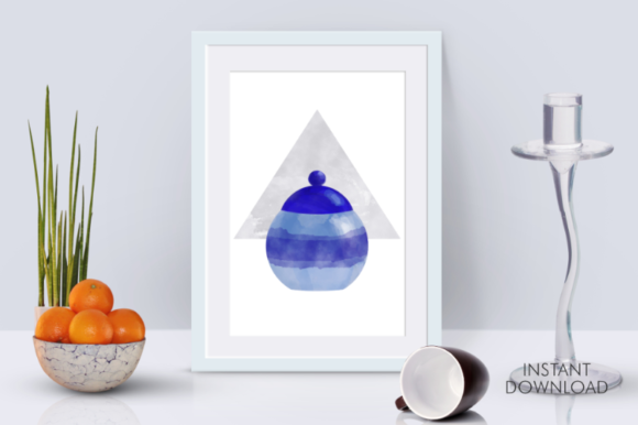 Download Blue Cookie Jar Abstract Printable Art - Art Collection