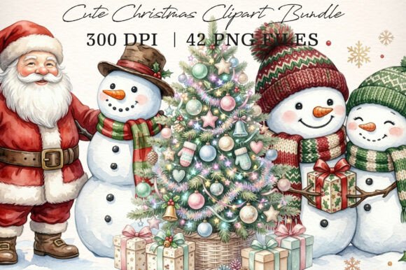 Download Cute Christmas Clipart Bundle - Clipart Collection