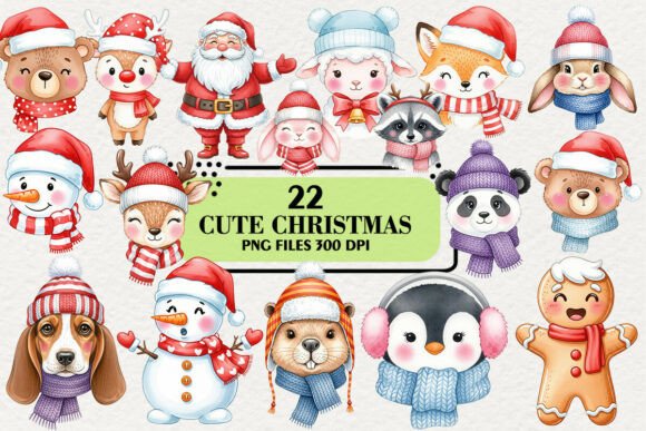 Download Cute Christmas Clipart Bundle - Clipart Collection