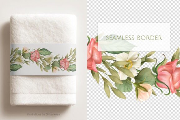 Download Rose Floral Seamless Border PNG Ribbon - Floral Collection