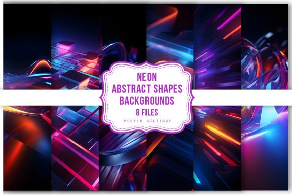 Download Neon Abstract Shapes Backgrounds Pack - Abstract shapes Collection