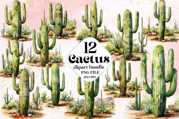 Download Boho Watercolor Cactus Clipart - Clipart Collection