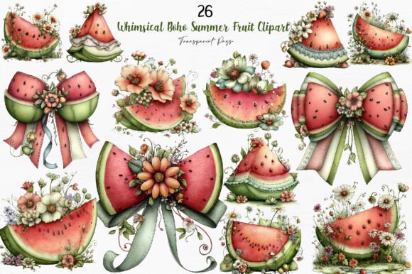 Download Whimsical Boho Summer Fruit Clipart - Clipart Collection