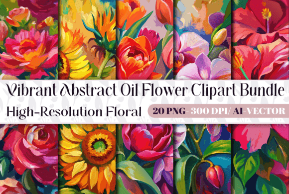 Download Vibrant Abstract Oil Flower Clipart 20 - Clipart Collection