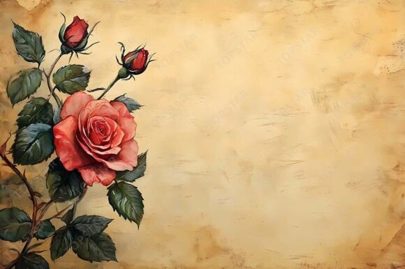 Download Vintage Rose Illustration Background Art - Art Collection