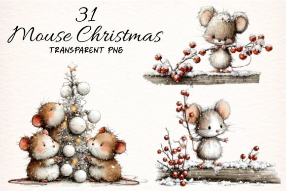 Download Whimsical Mouse Christmas Clipart - Clipart Collection
