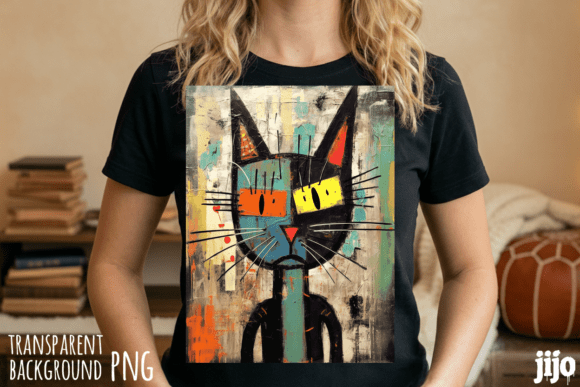 Download Cat Abstract Colorful Art PNG - Art Collection
