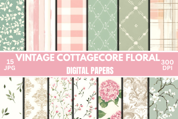 Download Cottagecore Floral Digital Paper Bundle - Floral Collection