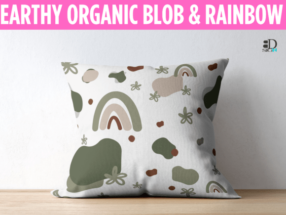 Download Earthy Organic Blob &amp; Rainbow Pattern - Art Collection