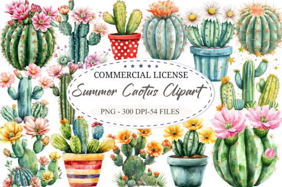 Download Whimsical Summer Cactus Clipart - Clipart Collection