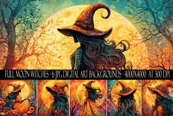 Download Full Moon Witch Background Art Papers - Art Collection