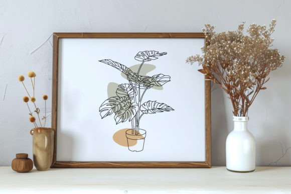 Download Hand Drawn Monstera One Leaf Line Art - Art Collection