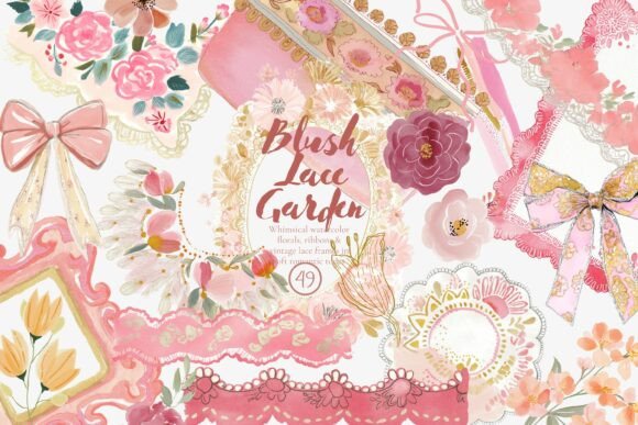 Download Blush Lace Clipart Set - Clipart Collection