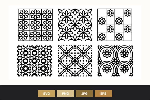 Download Black White Floral Patterns Vector Set - Floral Collection