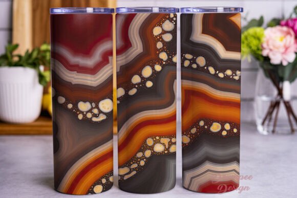 Download Earthy Abstract Agate Tumbler Wrap - Art Collection