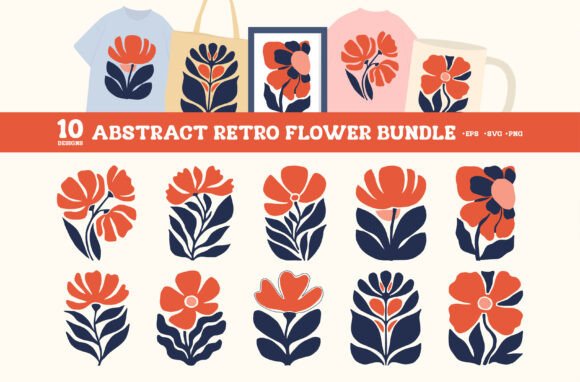 Download Abstract Retro Flower Clipart SVG Bundle - Clipart Collection