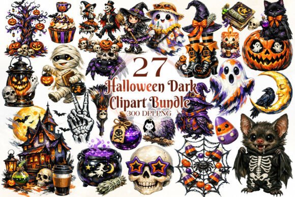 Download Brush Strokes Dark Halloween Clipart - Clipart Collection