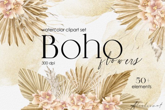 Download Boho Flowers Watercolor Clipart| Floral - Clipart Collection